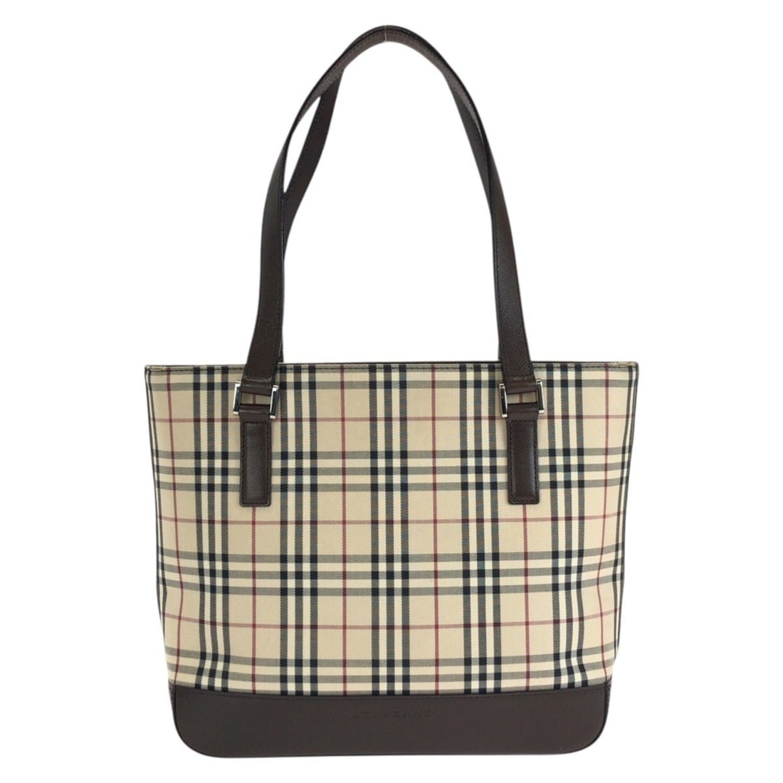 BURBERRY check pattern beige and dark brown canvas leather tote bag/shoulder bag for women: --- Catalog ---Category: SizeSize (HxWxD): 22cm x 30cm x 9cm / 8.66'' x 11.81'' x 3.54''Category: DesignType: Shoulder bag, Tote bagColor: Beige, Dark brownGender: WomenMaterial: Canvas , Leather Cate
