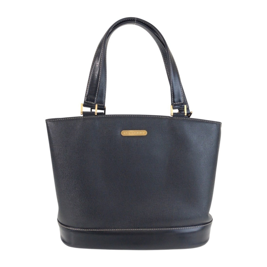 BURBERRY Burberry Check Pattern Black Leather Tote Bag Handbag with Gold Hardware for Women: --- Catalog ---Category: SizeSize (HxWxD): 23cm x 27cm x 11cm / 9.05'' x 10.62'' x 4.33''Category: DesignType: Handbag, Tote bagColor: BlackGender: WomenMaterial: Leather Category: GeneralBrand: Burbe