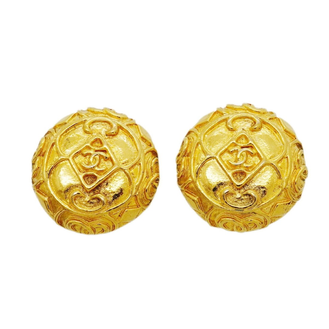 Chanel Earrings, Coco Mark Circle, GP Plated Gold, Women's: --- Catalog ---Category: SizeSize (HxWxD): 27.70mm x 27.50mm / 1.09'' x 1.08''Category: DesignType: Clip earringsColor: GoldGender: WomenMaterial: Gold platingCategory: GeneralBrand: Chanel--- Item Li