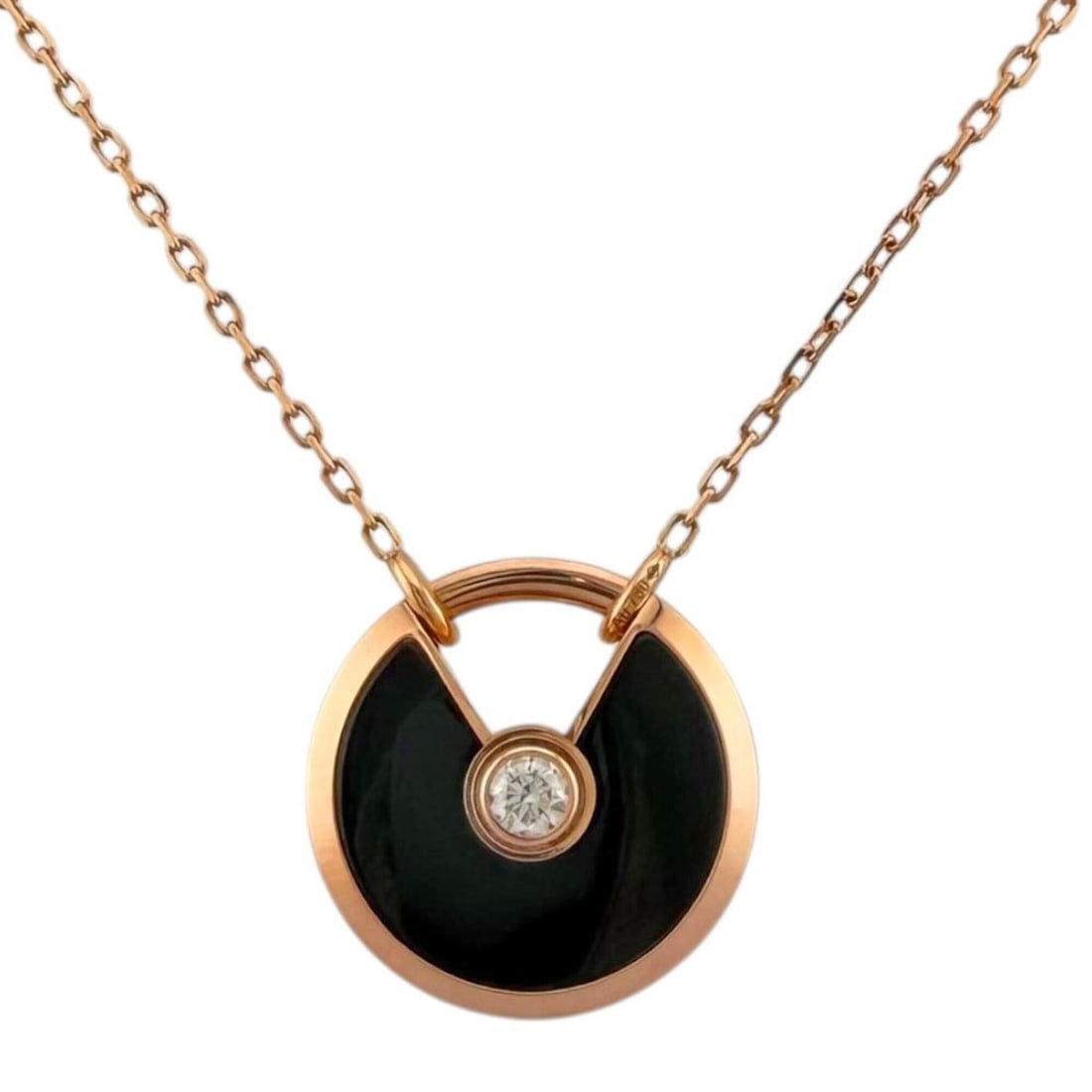 Cartier Amulet Necklace, 18K Pink Gold, Onyx, Diamond, Women's, CARTIER (1 of 9)