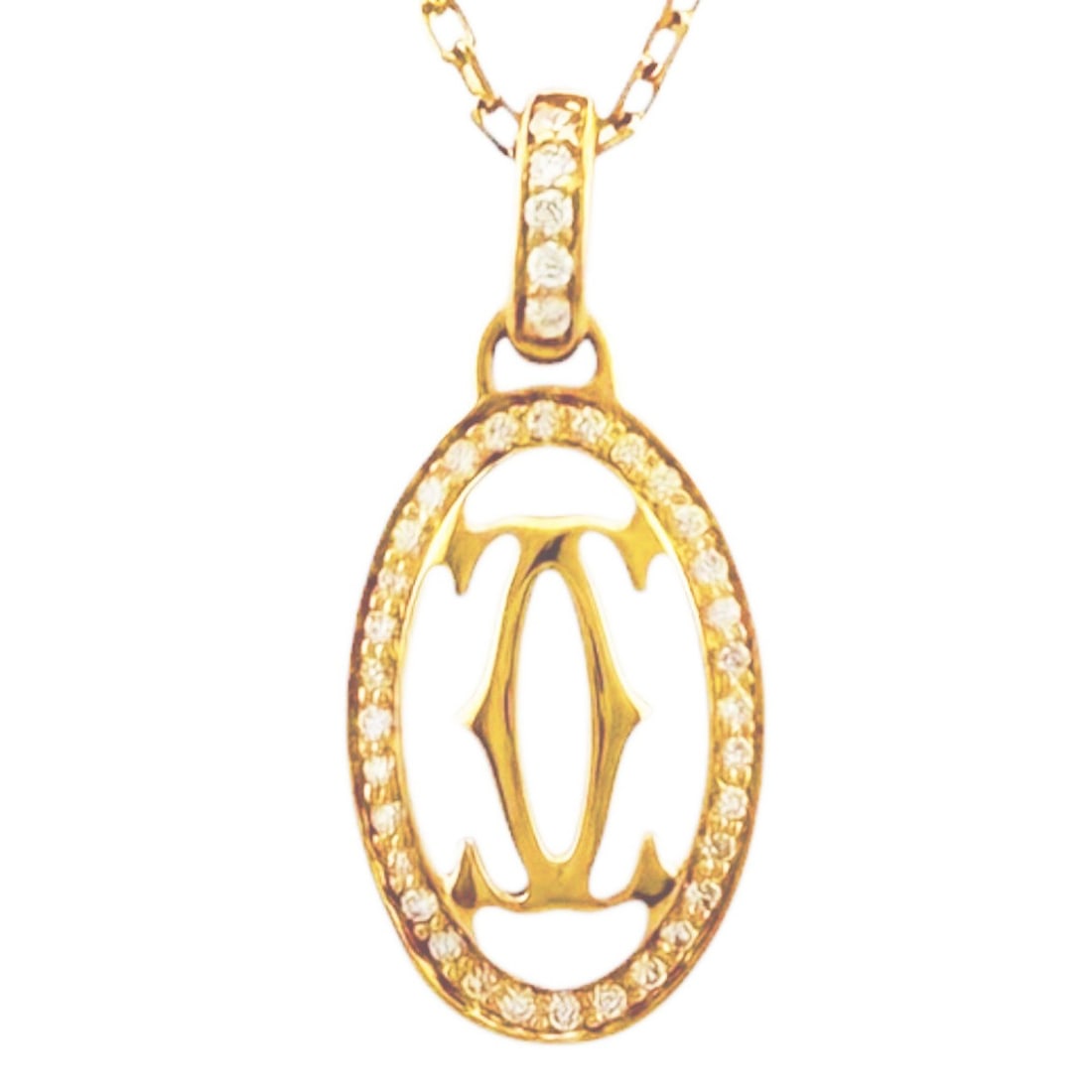 Cartier Double C Necklace, 18K Pink Gold, Diamond, Women's, CARTIER (1 of 19)