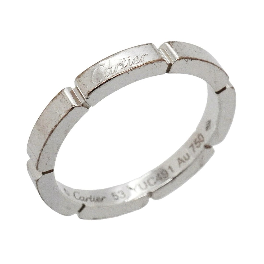 Cartier Maillon Panthère Ring, 18K White Gold, Size 53, Ladies': --- Catalog ---Category: SizeUS Size: 6.5Brand Size: 53Category: DesignType: Band ringGender: WomenMaterial: White gold (18K)Category: GeneralBrand: Cartier--- Item List ---Section: ConditionRanking: 