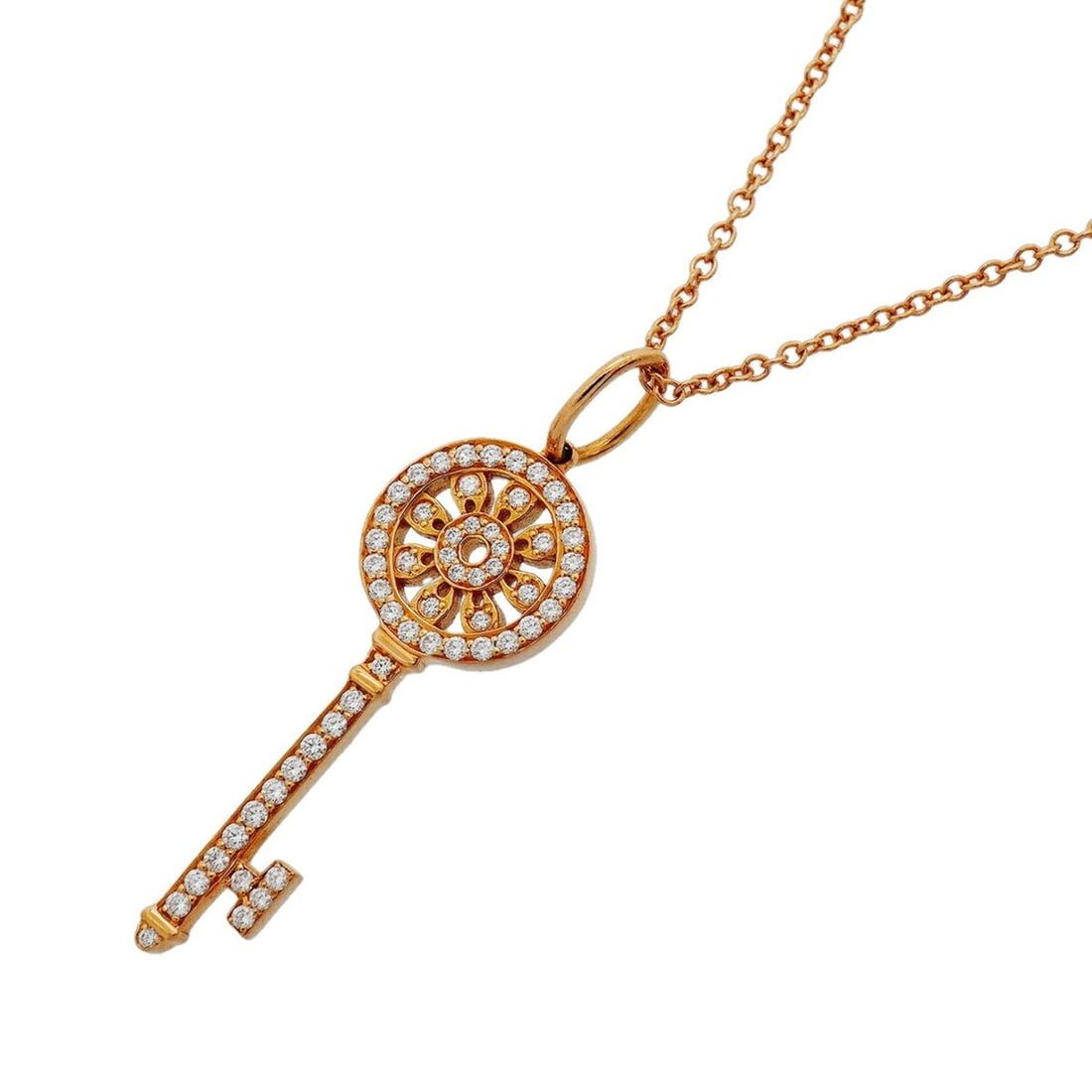 Tiffany & Co. Pedal Key Necklace, 18K Pink Gold, Diamond, Women's: --- Catalog ---Category: SizePendant Size: 29.9mm x 8.9mm / 1.17'' x 0.35''Neck Circumference: 40.5 cm / 15.94''Category: DesignStone: DiamondGender: WomenMaterial: Pink gold (18K)Necklace Type: Neckl