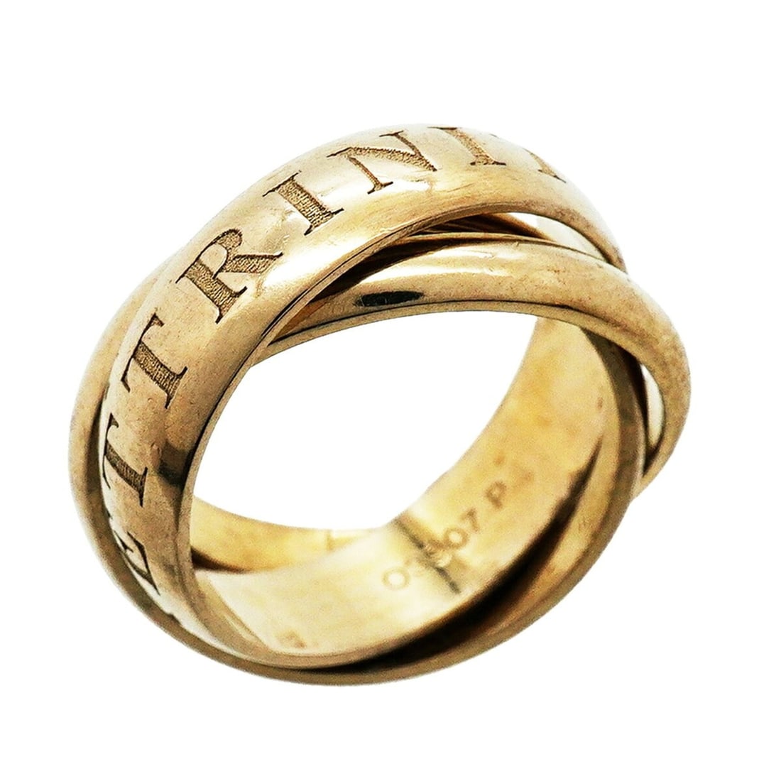 Cartier Trinity Ring, Limited Edition, 18K White Gold, Size 52, Ladies': --- Catalog ---Category: SizeUS Size: 6.5Brand Size: 52Category: DesignType: Band ringGender: WomenMaterial: White gold (18K)Category: GeneralBrand: Cartier--- Item List ---Section: ConditionRanking: 