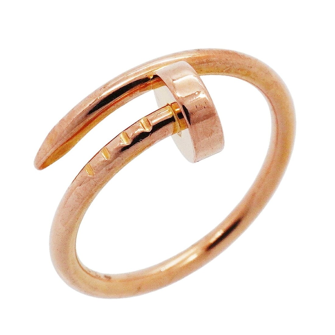 Cartier Juste un Clou Ring SM 18KPG Pink Gold #47 Ladies: --- Catalog ---Category: SizeUS Size: 4Brand Size: 47Category: DesignType: Band ringGender: WomenMaterial: Pink gold (18K)Category: GeneralBrand: Cartier--- Item List ---Section: ConditionRanking: Ran