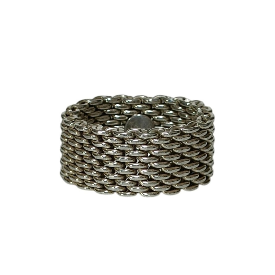 TIFFANY&Co. Tiffany 925 Somerset Mesh Ring, Size 1, Silver, Women's (1 of 12)