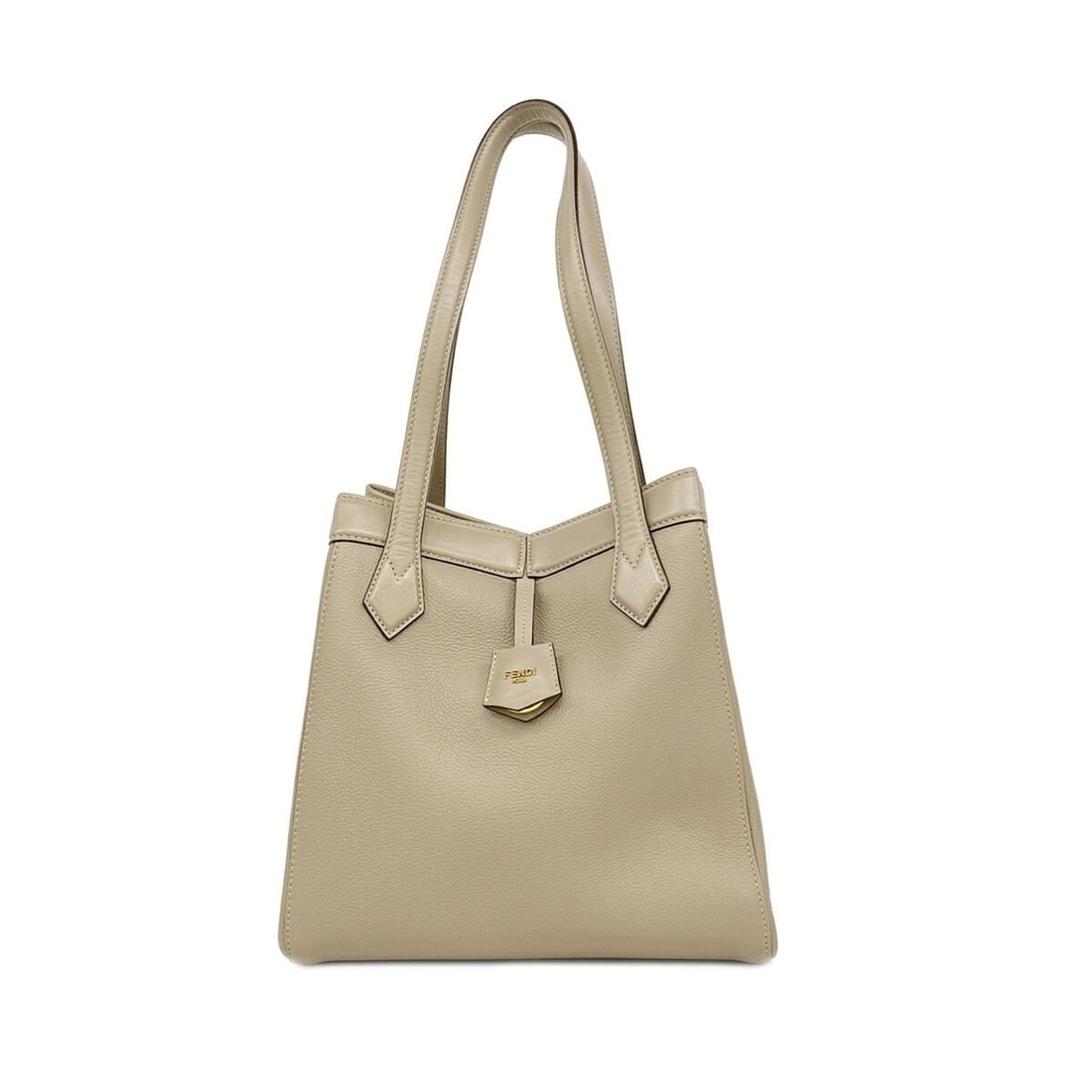 Fendi Origami Leather Shoulder Bag, Greige, Women's, P3533287 (1 of 14)