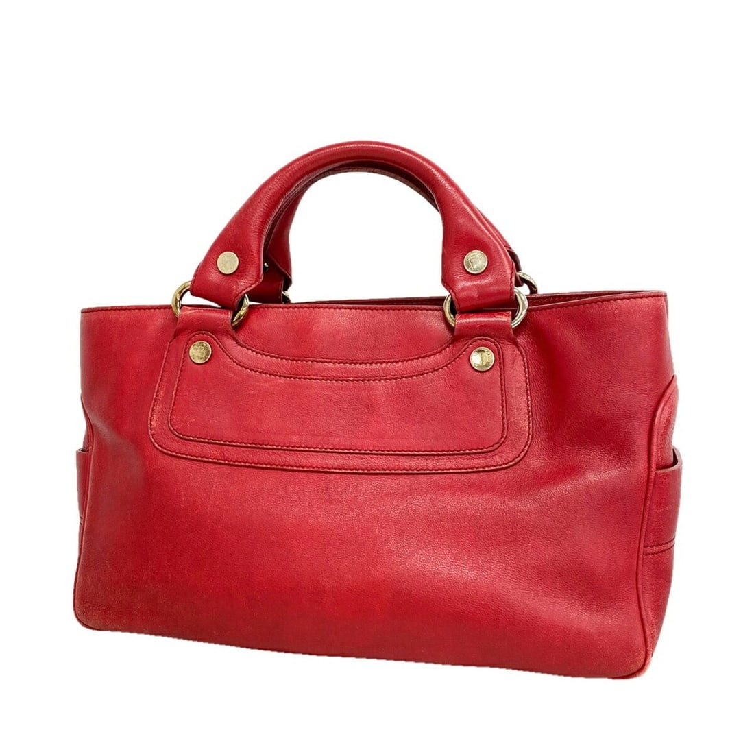 Celine Boogie Bag Leather Handbag, Red, Women's, P3533127: --- Catalog ---Category: SizeSize (HxWxD): 21cm x 33cm x 14cm / 8.26'' x 12.99'' x 5.51''Category: DesignType: HandbagColor: Red colorGender: WomenMaterial: Leather Hardware Color: SilverCategory: Gen