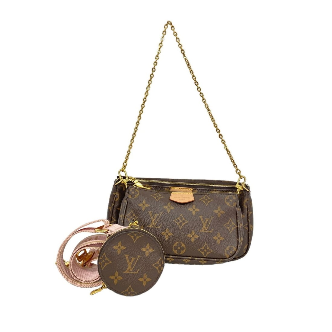 Louis Vuitton Monogram Multipochette Accessoires Handbag M44840 Rose Clair 2-way bag for women (1 of 17)