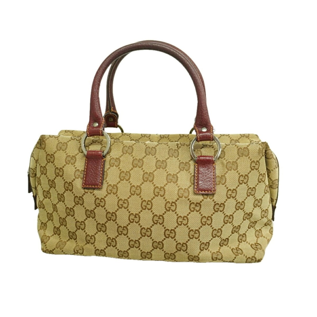 Gucci handbag, GG canvas, 113009, beige/burgundy, women's, P3526588: --- Catalog ---Category: SizeSize (HxWxD): 18cm x 28.5cm x 9.5cm / 7.08'' x 11.22'' x 3.74''Category: DesignType: HandbagColor: Beige, BordeauxGender: WomenMaterial: Canvas Hardware Color: SilverCateg