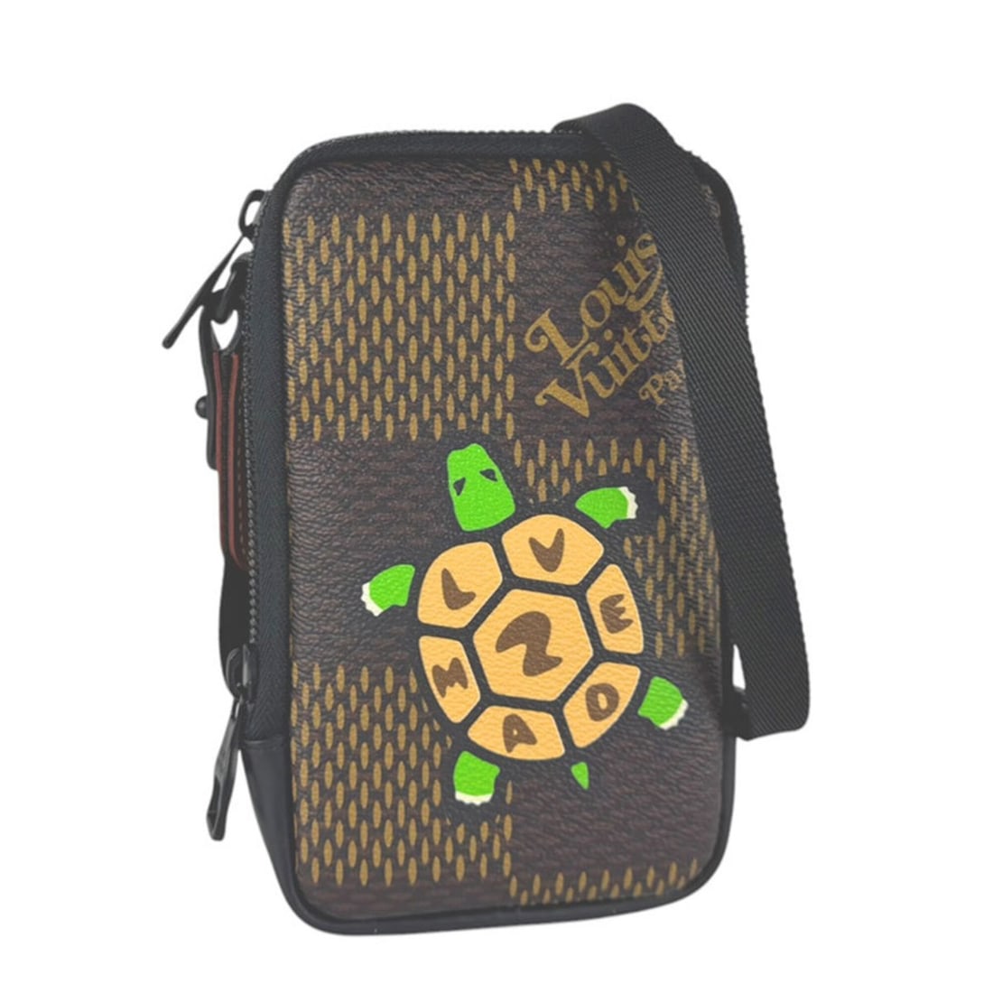 Louis Vuitton LOUIS VUITTON Shoulder Bag Damier Giant NIGO Collaboration Double Phone Pouch Ebene: --- Catalog ---Category: SizeSize (HxWxD): 18.5cm x 11.5cm x 4cm / 7.28'' x 4.52'' x 1.57''Category: DesignType: Shoulder bagColor: Damier Canvas, EbeneGender: Men,WomenCategory: GeneralMPN: N40377Bra
