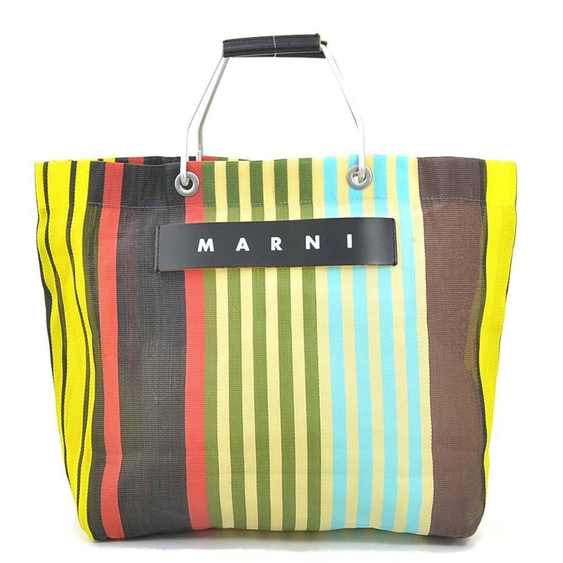 MARNI handbag, Flower Cafe design, nylon, leather, aluminum, multicolor, women's, h32502a: --- Catalog ---Category: SizeSize (HxWxD): 32cm x 32cm x 13cm / 12.59'' x 12.59'' x 5.11''Category: DesignType: HandbagColor: Multi-colorGender: WomenMaterial: Nylon , Leather , Aluminum Category: Gen