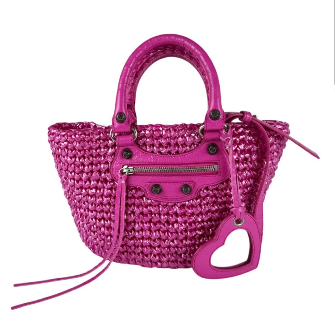 Balenciaga BALENCIAGA Shoulder Bag Handbag Le Cagoule Panier Small Leather Polyamide Magenta Women's (1 of 20)
