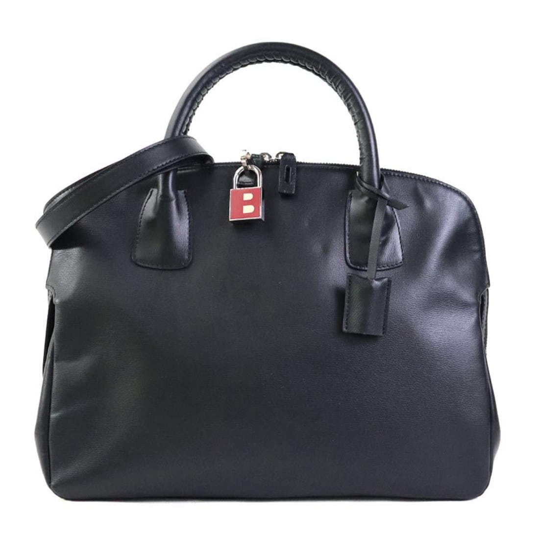 Bally handbag/shoulder bag, leather, black/silver, men's/women's, e62161a (1 of 17)