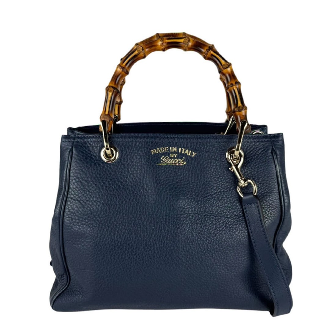 Gucci handbag/shoulder bag, bamboo leather, navy, women's, 336032 z11055 (1 of 19)