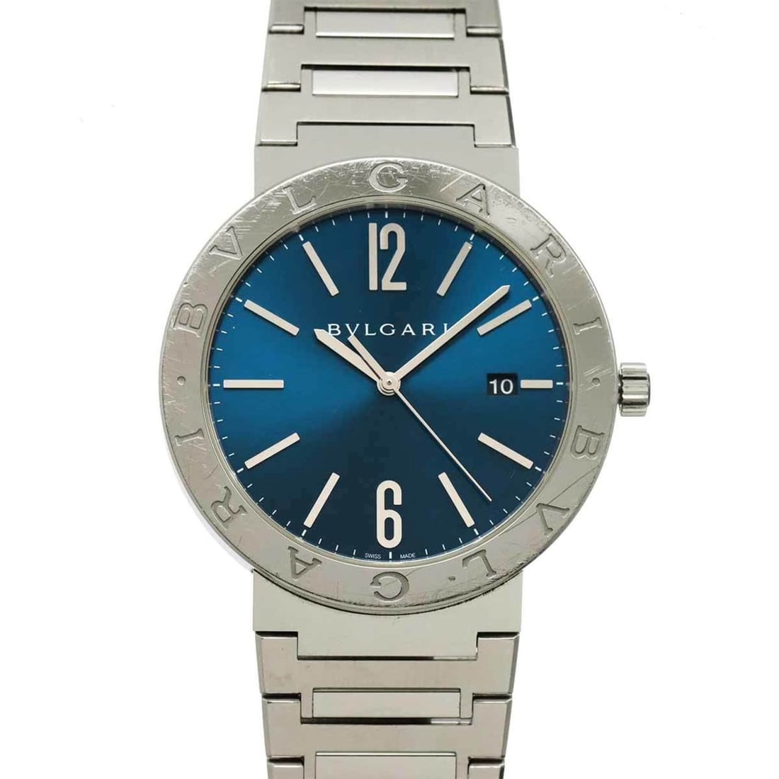 BVLGARI BB41S Men's Watch, Date, Blue, Automatic Movement, Self-winding Watch: --- Catalog ---Category: SizeWrist Size: 19cm / 7.48''Case Diameter: 41mm / 1.61''Category: DesignType: WristwatchGender: MenColor (Dial): BlueMaterial (Band): Stainless steelMaterial (Case): Stainles