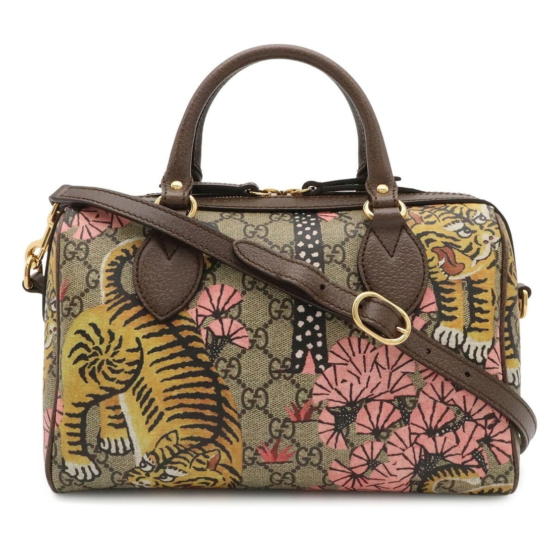 GUCCI GG Supreme Bengal Tiger Handbag/Shoulder Bag, Leather, Beige/Brown, 409529: --- Catalog ---Category: SizeSize (HxWxD): 16.5cm x 26cm x 14cm / 6.49'' x 10.23'' x 5.51''Category: DesignType: Handbag, Shoulder bagColor: Beige brown, Brown, Multi-colorGender: WomenMaterial: GG Su