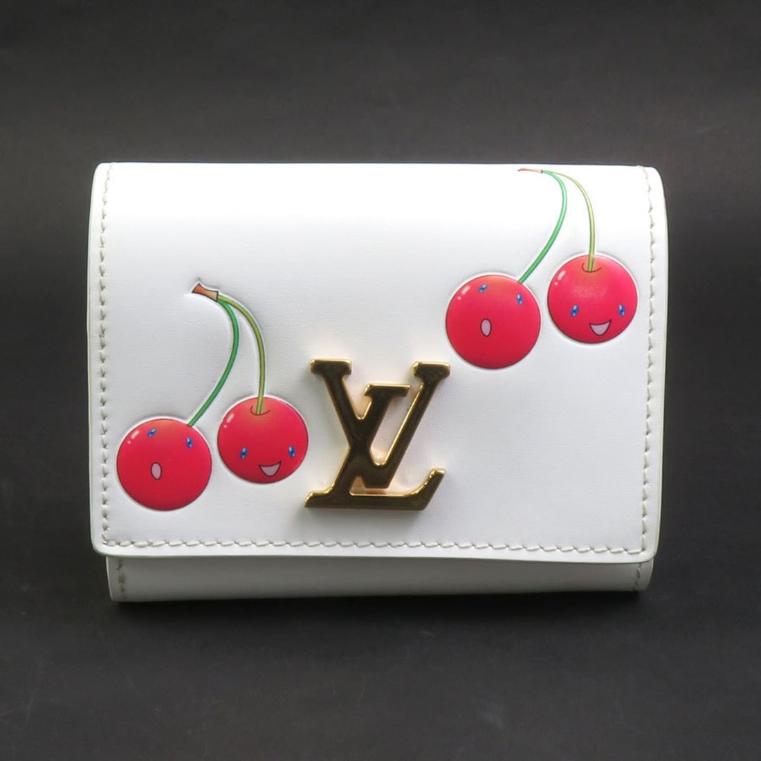 Louis Vuitton LOUIS VUITTON Bi-fold wallet LV x TM Portefeuille Capucines Tiny Leather White Women's (1 of 16)