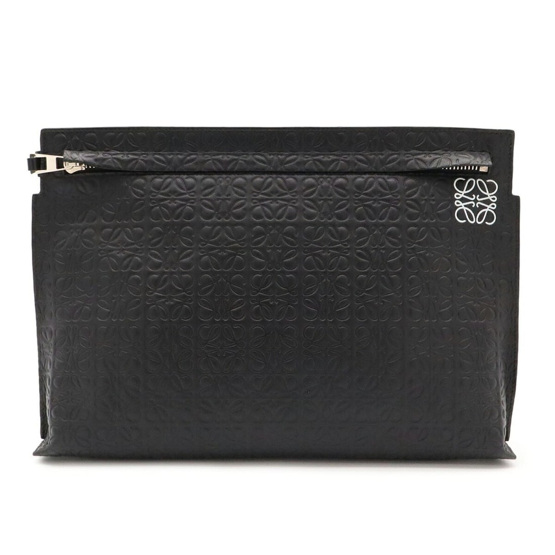 LOEWE Repeat Anagram T Pouch Clutch Bag Second Multi Leather Black: --- Catalog ---Category: SizeSize (HxWxD): 20cm x 29.5cm x 4.5cm / 7.87'' x 11.61'' x 1.77''Category: DesignType: Clutch bag, PouchColor: BlackGender: MenMaterial: Leather Category: GeneralBrand: Loew