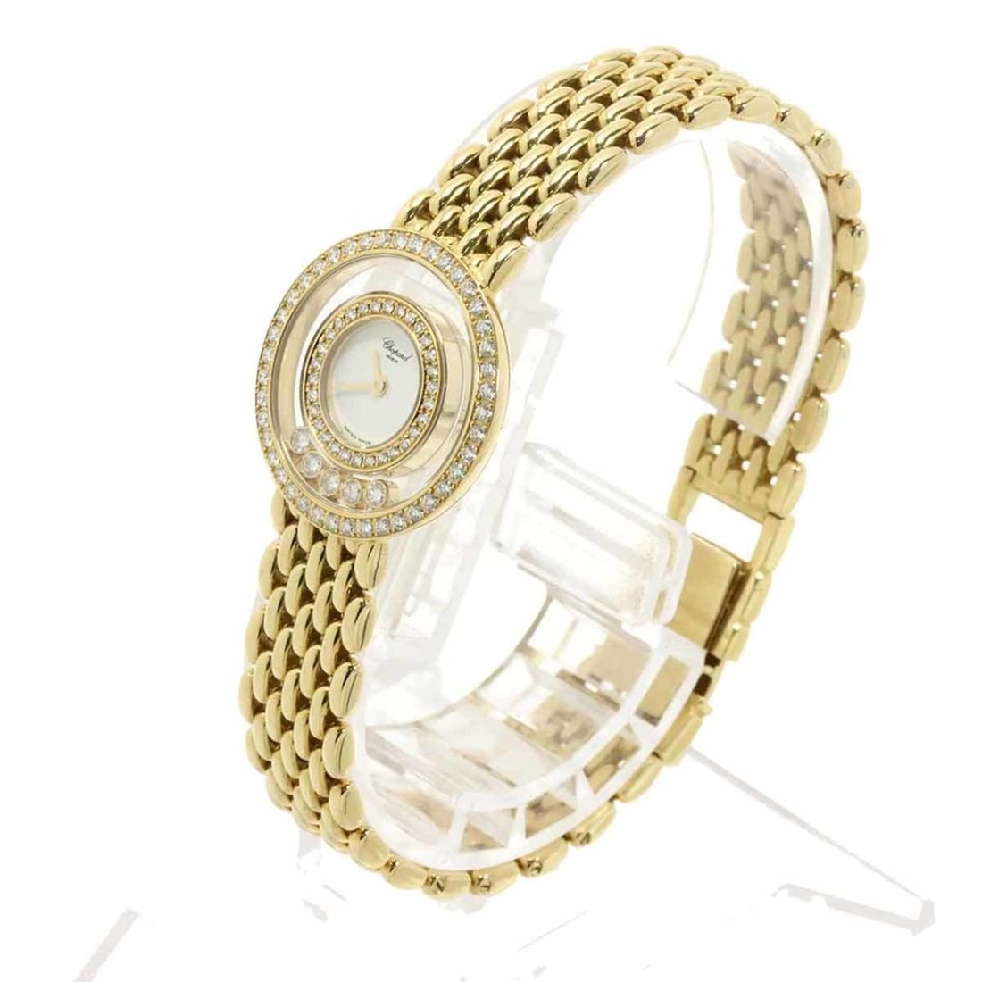 Chopard Happy Diamonds 4119 1 Double Diamond Bezel Ladies' Watch with 5 Moving Diamonds, White 18K (1 of 13)