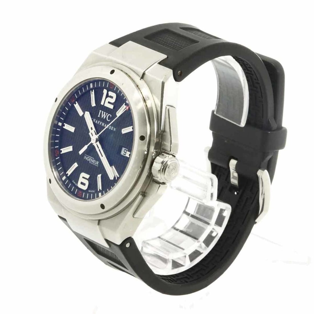 IWC Ingenieur IW323601 Men's Watch, Date, Black, Automatic, International Watch Company: --- Catalog ---Category: SizeWrist Size: 14cm - 20.5cm / 5.51'' - 8.07''Case Diameter: 45mm / 1.77''Category: DesignType: WristwatchGender: MenColor (Dial): BlackMaterial (Band): Rubber, Stainless ste