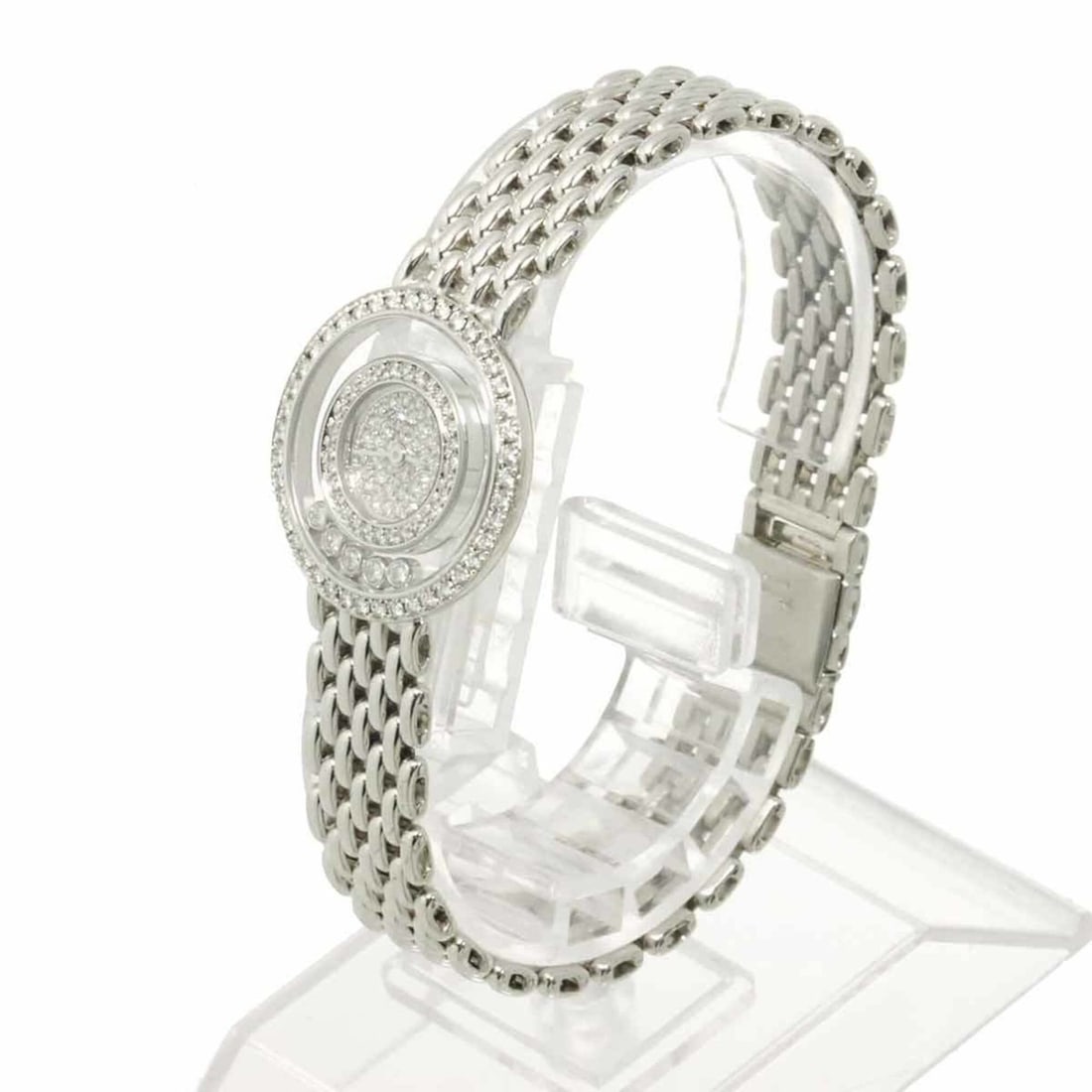 Chopard Happy Diamonds 205691 Double Diamond Bezel Ladies' Watch, 5 Moving Diamonds, 18K White Gold,: --- Catalog ---Category: SizeWrist Size: 16.5cm - 17.5cm / 6.49'' - 6.88''Case Diameter: 23mm / 0.91''Category: DesignType: WristwatchGender: WomenMaterial (Band): White gold (18K)Material (Case): Whi