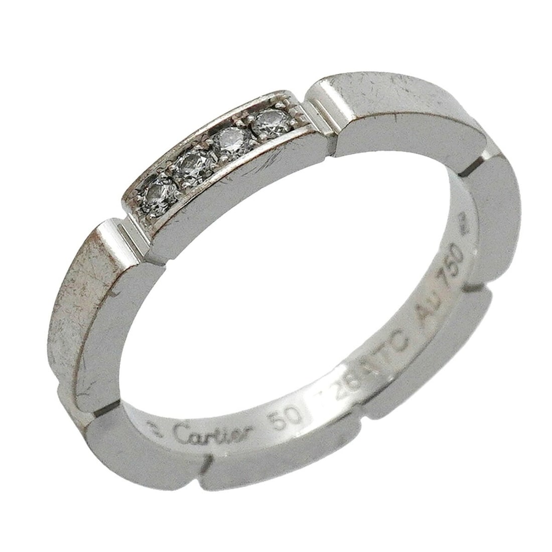 Cartier Maillon Panthère Ring, 18K White Gold, Diamond, Size #50, Ladies' Ring: --- Catalog ---Category: SizeUS Size: 5.5Brand Size: 50Category: DesignType: Band ringStone: DiamondGender: WomenMaterial: White gold (18K)Category: GeneralBrand: Cartier--- Item List ---Section: Cond