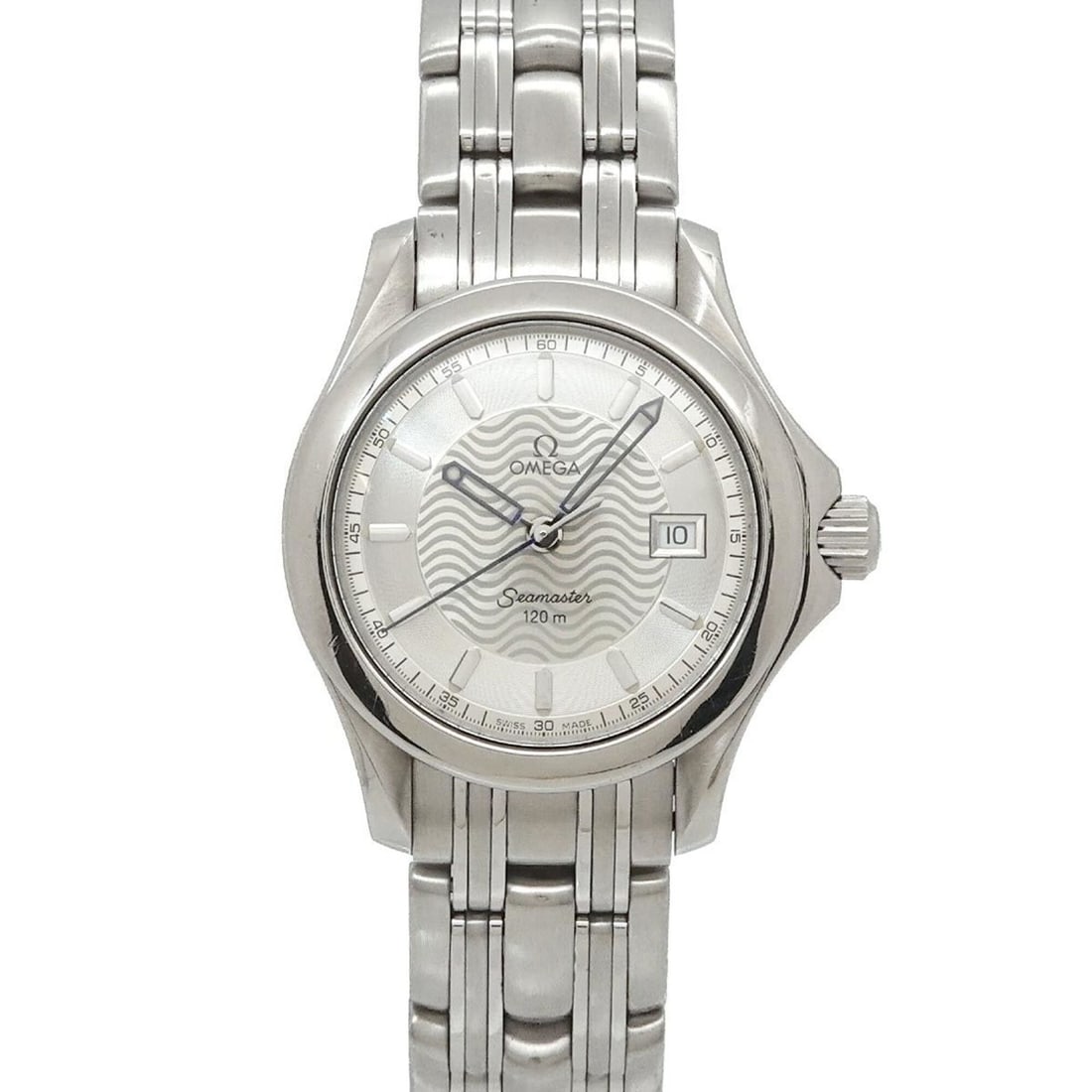 Omega Seamaster 120 2571 31 Ladies' Watch, Date, Silver, Quartz Watch: --- Catalog ---Category: SizeWrist Size: 15cm / 5.9''Case Diameter: 28mm / 1.1''Category: DesignType: WristwatchGender: WomenColor (Dial): SilverMaterial (Band): Stainless steelMaterial (Case): Stainl