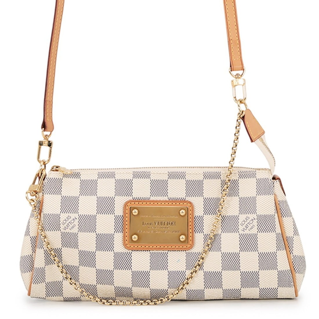 Louis Vuitton Damier Azur Eva Shoulder Bag N55214 LOUIS VUITTON Handbag Clutch: --- Catalog ---Category: SizeSize (HxWxD): 12cm x 25cm x 4cm / 4.72'' x 9.84'' x 1.57''Category: DesignType: Clutch bag, Shoulder bagColor: BeigeGender: WomenMaterial: Damier Azur Category: GeneralBra