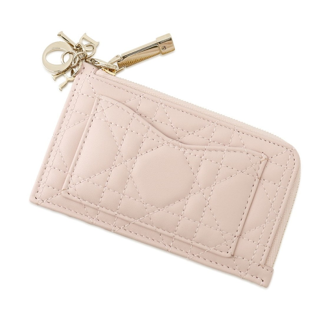 Christian Dior Business Card Holder/Card Case Lady Cosmos Zip Holder Cannage Lambskin S0965ONMJ (1 of 12)