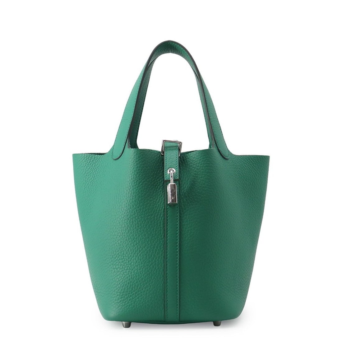 Hermes Picotin Lock PM Handbag, Vert Jade, Taurillon Clemence Leather, G Stamp. HERMES Lock,: --- Catalog ---Category: SizeSize (HxWxD): 18.5cm x 18cm x 13cm / 7.28'' x 7.08'' x 5.11''Category: DesignType: HandbagColor: GreenGender: WomenMaterial: Taurillon clemence leather Category: GeneralBr