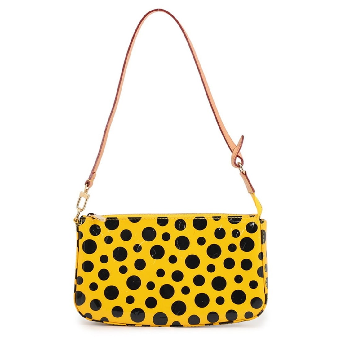 Louis Vuitton handbag Monogram Vernis Pochette Accessoires M91426 Yayoi Kusama pouch LOUIS VUITTON: --- Catalog ---Category: SizeWeight: 170g / 5.99oz.Size (HxWxD): 13cm x 23cm x 4.5cm / 5.11'' x 9.05'' x 1.77''Category: DesignType: Handbag, Pochette, PouchColor: JauneGender: WomenClosure: ZipperMat