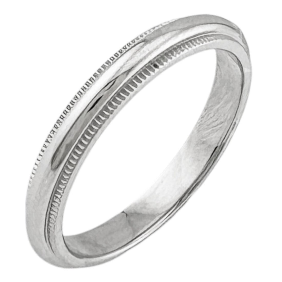 Tiffany & Co. Milgrain Ring, Platinum 950, Men's and Women's Ring.: --- Catalog ---Category: PackNumber in Pack: 1Category: SizeJP Size: 15US Size: 7.5Category: DesignType: Band ringColor: SilverGender: Men,WomenMaterial: Platinum, Platinum 950Category: GeneralBrand: 