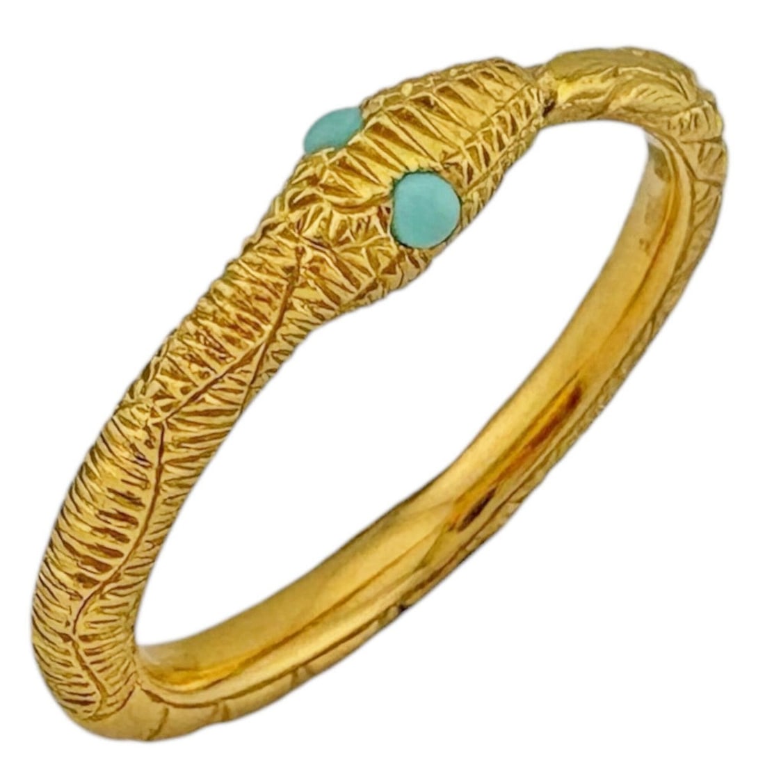 Gucci Ouroboros Ring, 18K Yellow Gold, Turquoise, Women's GUCCI: --- Catalog ---Category: PackNumber in Pack: 1Category: SizeJP Size: 9US Size: 5Category: DesignType: Band ringColor: Yellow goldGender: Men,WomenMaterial: Yellow gold (18K)Category: GeneralBrand: Guc