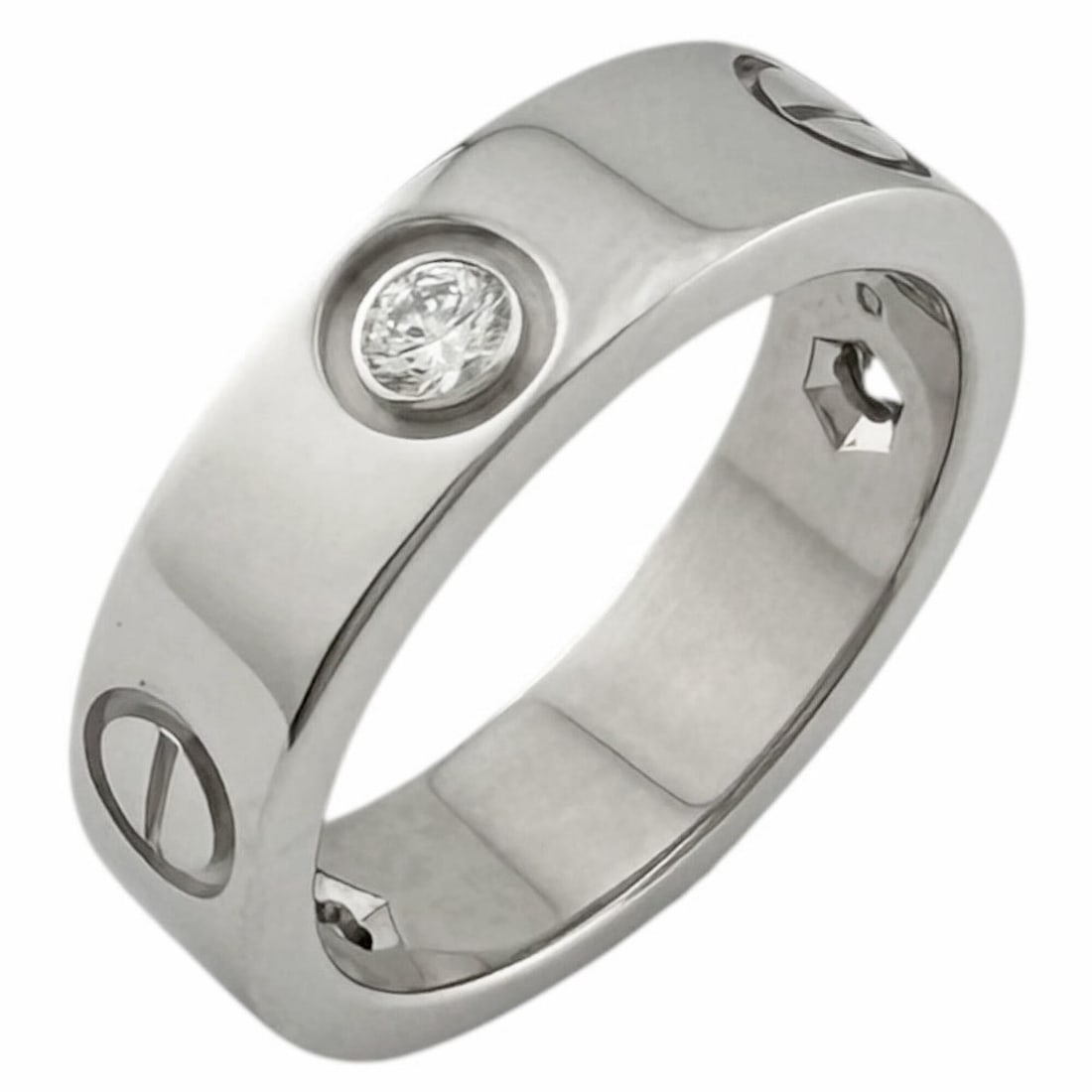 Cartier Love 3P Diamond Ring, 18K White Gold, 3ct Diamonds, Women's CARTIER: --- Catalog ---Category: PackNumber in Pack: 1Category: SizeJP Size: 13US Size: 6.5Category: DesignType: Band ringColor: SilverGender: WomenMaterial: White gold (18K)Category: GeneralLine: LoveBrand: 