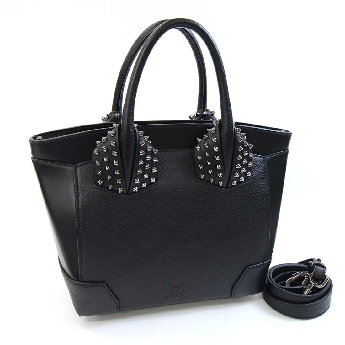 Christian Louboutin Eloise Small Handbag 1165154 Black Leather Shoulder Studs Women's: --- Catalog ---Category: SizeSize (HxWxD): 21.5cm x 32cm x 11.5cm / 8.46'' x 12.59'' x 4.52''Category: DesignType: HandbagColor: BlackGender: WomenMaterial: Leather Category: GeneralBrand: Christian L