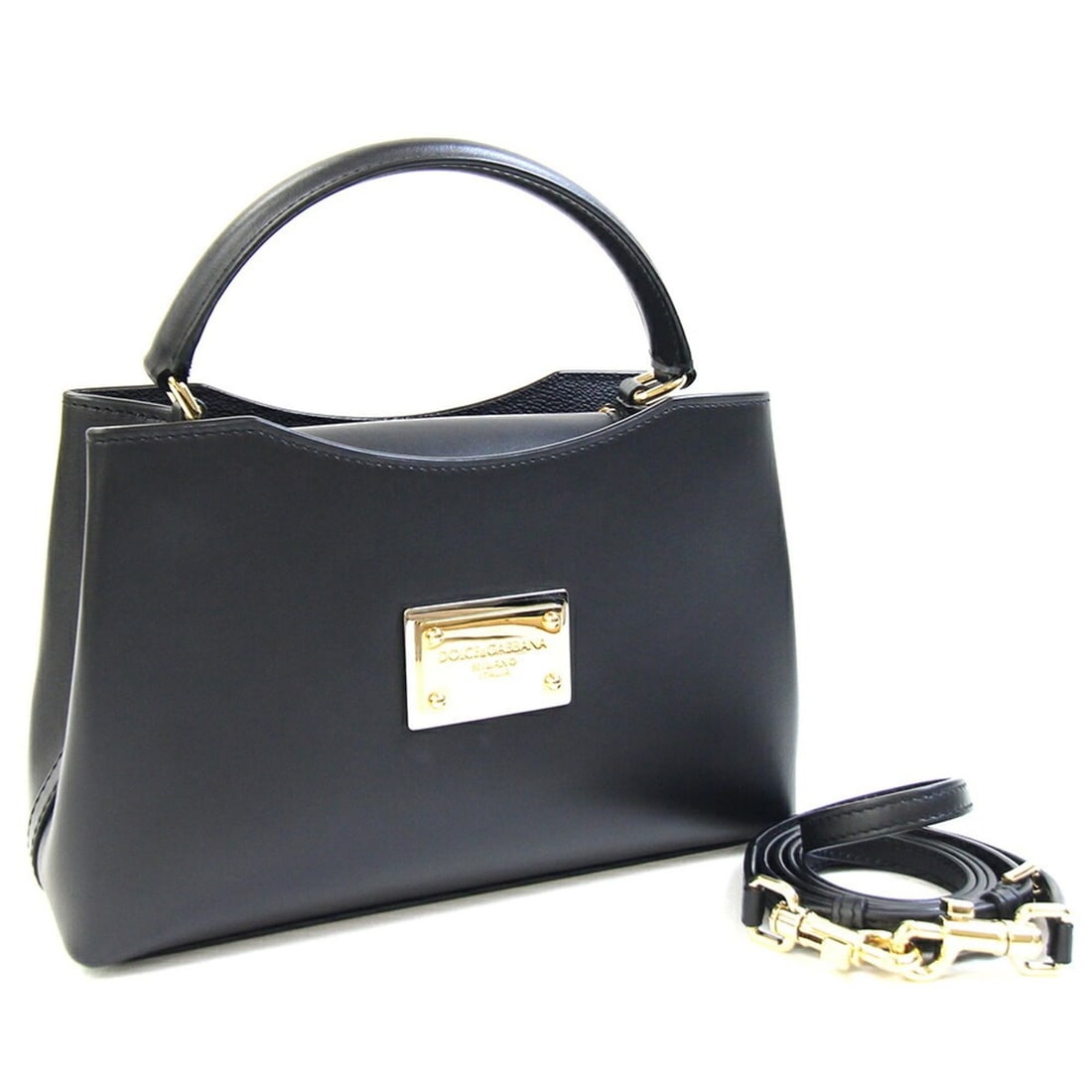 Dolce & Gabbana handbag BB7339 Black Leather Polyester Fur Shoulder Crossbody Women's DOLCE GABBANA (1 of 15)