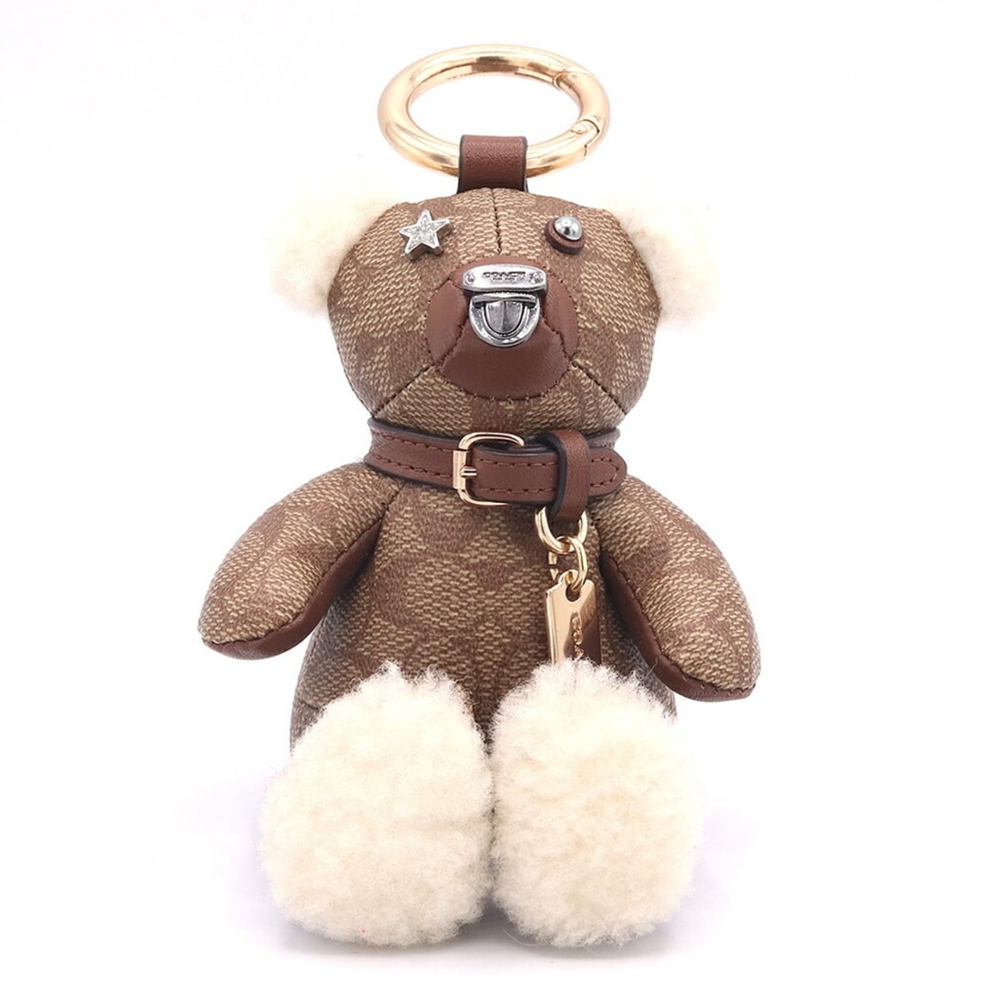 Coach Accessories Bag Charm Signature 77676 Khaki Brown Leather Boa Bear Keyring Keychain Women's: --- Catalog ---Category: SizeSize (HxWxD): 10cm x 8cm x 8cm / 3.93'' x 3.14'' x 3.14''Category: DesignType: Key ChainColor: Brown, KhakiGender: WomenMaterial: LeatherCategory: GeneralBrand: Coach--- I