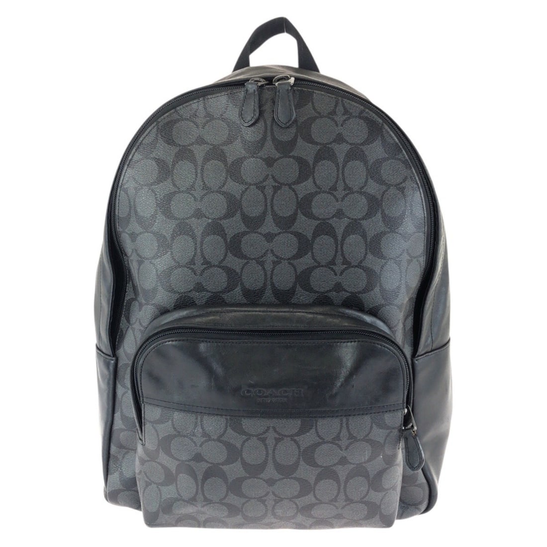 COACH Signature Black Leather Backpack/Daypack (F72483) for Women: --- Catalog ---Category: SizeSize (HxWxD): 40cm x 36cm x 15cm / 15.74'' x 14.17'' x 5.9''Category: DesignType: BackpackColor: BlackGender: WomenMaterial: PVC , Leather Hardware Color: GunmetalCategory