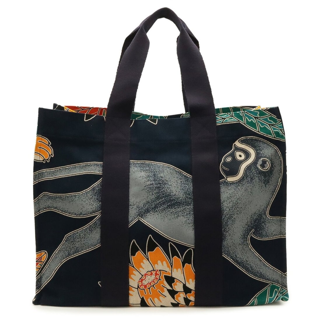 HERMES Hermes Tote Bag Large Beach Shoulder Savannah Dance Canvas Dark Navy Multicolor: --- Catalog ---Category: SizeSize (HxWxD): 38cm x 49cm x 25cm / 14.96'' x 19.29'' x 9.84''Category: DesignType: Beach bag, Pouch, Shoulder bag, Tote bagColor: Dark navy, Multi-colorGender: WomenMateri