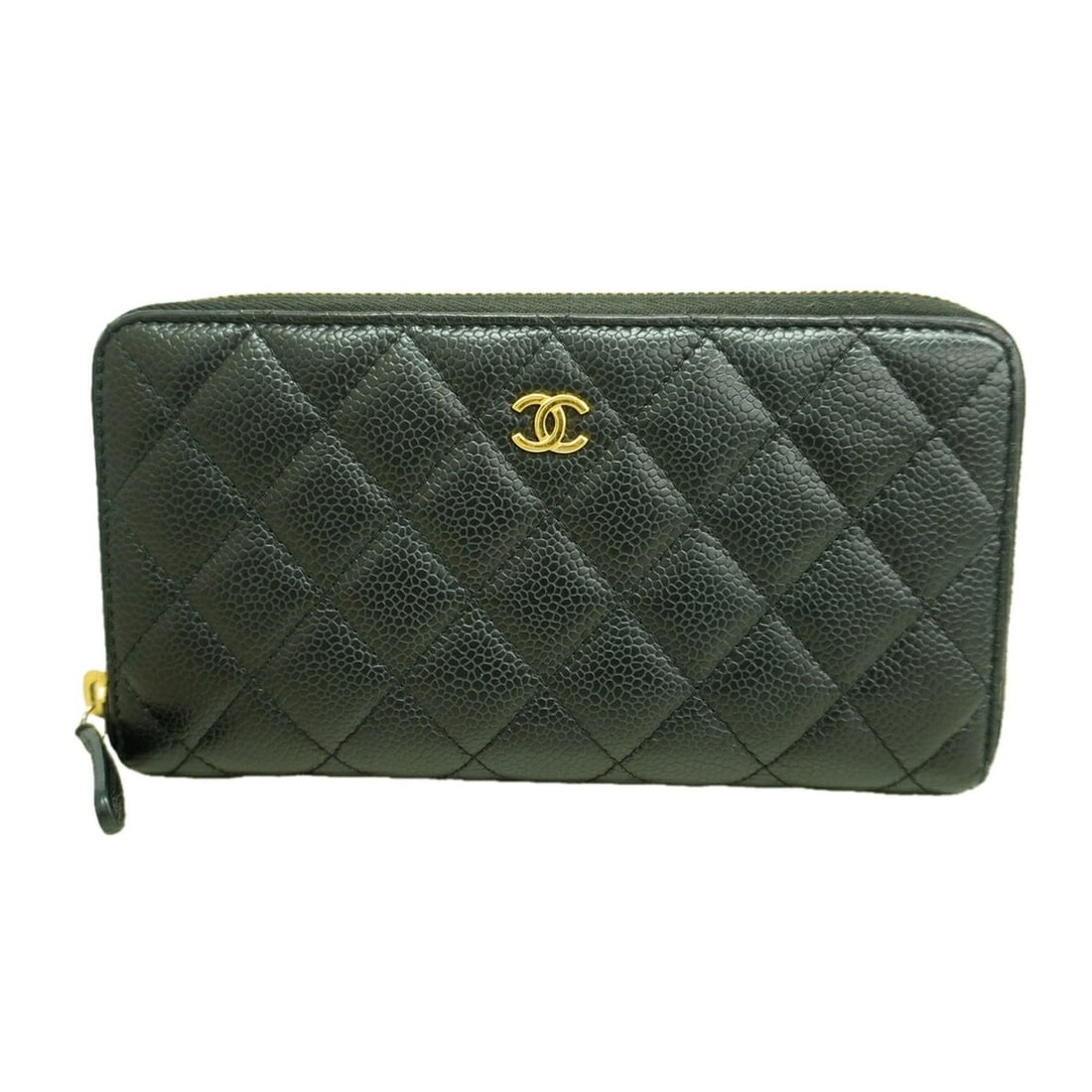 Chanel Matelassé Long Wallet, Caviar Leather, Black, Women's: --- Catalog ---Category: SizeSize (HxWxD): 10.5cm x 19.5cm x 2cm / 4.13'' x 7.67'' x 0.78''Category: DesignType: Long wallet (bi-fold)Color: BlackGender: WomenMaterial: Grained Calfskin Category: Gene