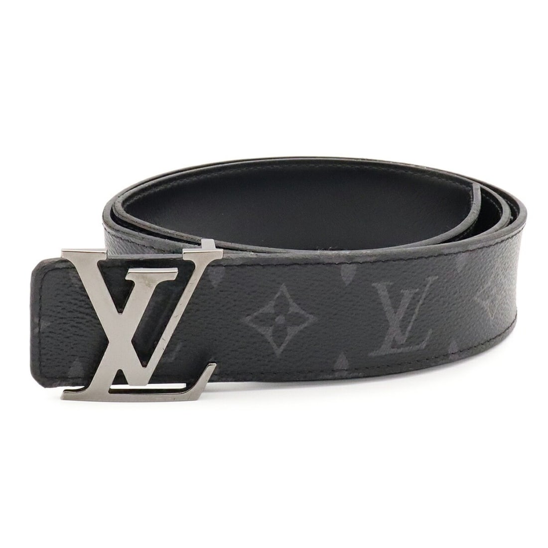 LOUIS VUITTON Louis Vuitton Monogram Eclipse Belt LV Initials 40MM Reversible #85 M9043V (1 of 10)