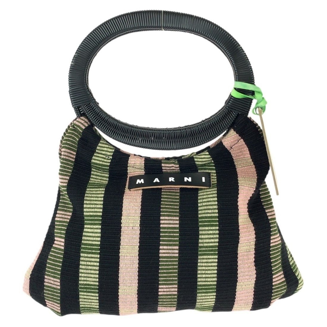 MARNI MARKET BOAT BAG (Black, Green, Pink) - Cotton and Plastic Handbag for Women: --- Catalog ---Category: SizeSize (HxWxD): 20cm x 40cm x 9cm / 7.87'' x 15.74'' x 3.54''Category: DesignType: HandbagColor: Black, Green, PinkGender: WomenMaterial: Cotton , Plastic Category: GeneralB