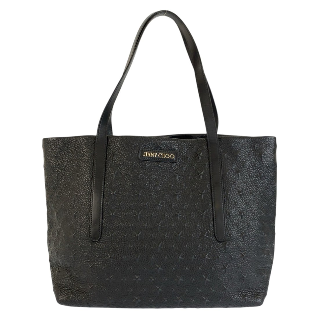 JIMMY CHOO Star Embossed Sophia Black Leather Tote Bag/Shoulder Bag for Men: --- Catalog ---Category: SizeSize (HxWxD): 28cm x 40cm x 16cm / 11.02'' x 15.74'' x 6.29''Category: DesignType: Shoulder bag, Tote bagColor: BlackGender: MenMaterial: Leather Hardware Color: GoldCateg