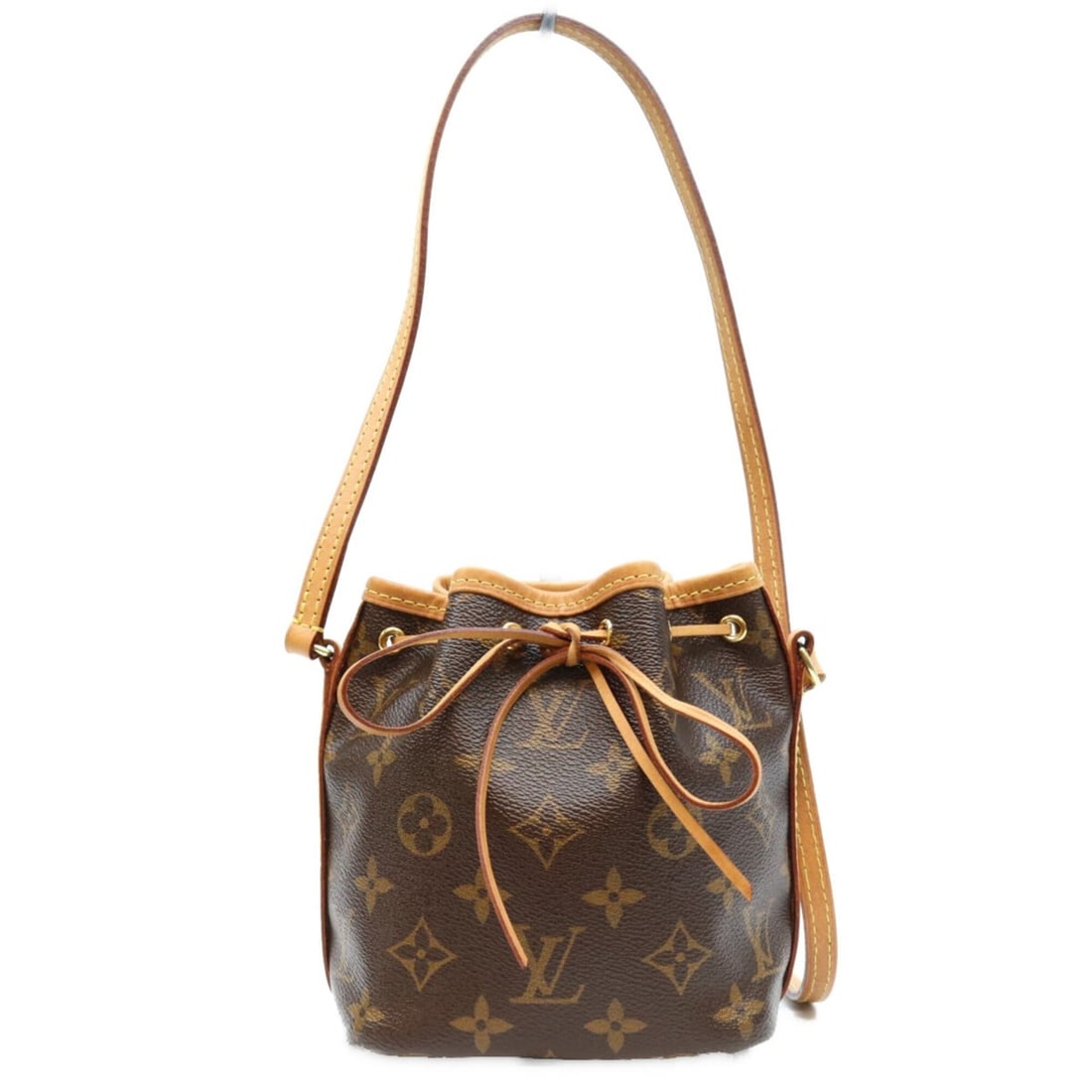LOUIS VUITTON Louis Vuitton 2019 M41346 Monogram Nano Noe Shoulder Bag, Brown with Gold Hardware,: --- Catalog ---Category: SizeSize (HxWxD): 15cm x 14cm x 10cm / 5.9'' x 5.51'' x 3.93''Category: DesignType: Shoulder bagColor: BrownGender: WomenMaterial: Monogram Hardware Color: GoldCategory: Gener