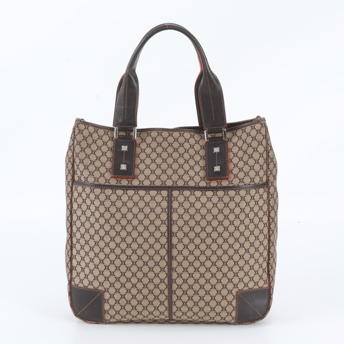 Celine Macadam ST S0 16 Leather Tote Bag Shoulder Handbag Brown Women's: --- Catalog ---Category: SizeSize (HxWxD): 33cm x 32cm x 8cm / 12.99'' x 12.59'' x 3.14''Category: DesignType: Handbag, Shoulder bag, Tote bagColor: BrownGender: WomenMaterial: Leather , Canvas Catego