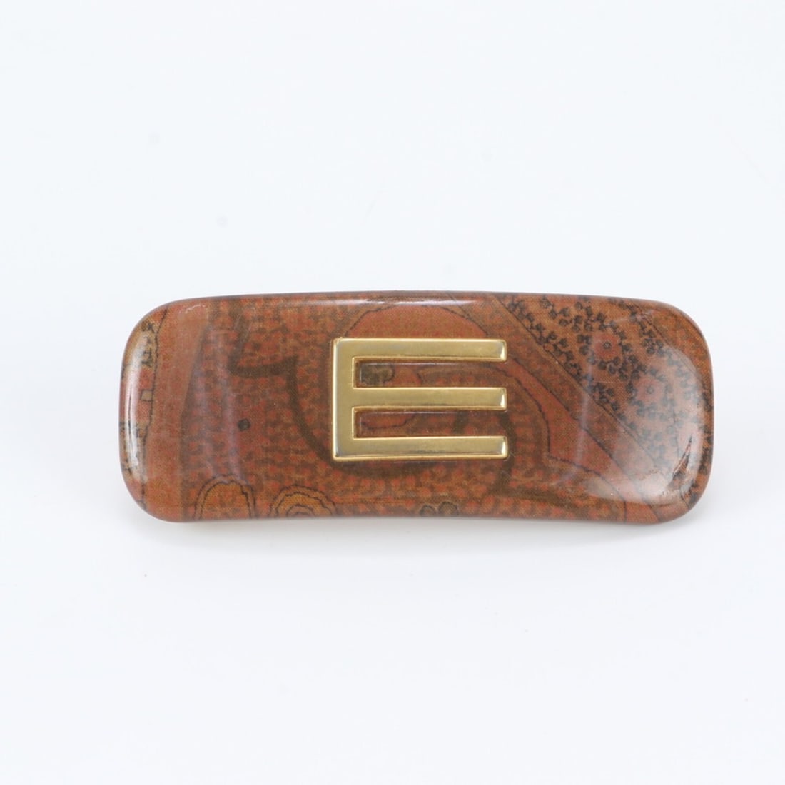 Etro Paisley Pattern Barrette Hair Accessory Hairpin Brown Women's (1 of 9)