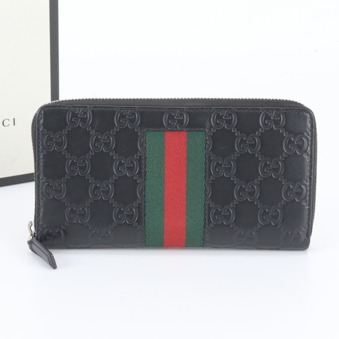 Gucci Guccissima Sherry Line 408831 Leather Long Wallet, Round Zipper, Men's (1 of 12)