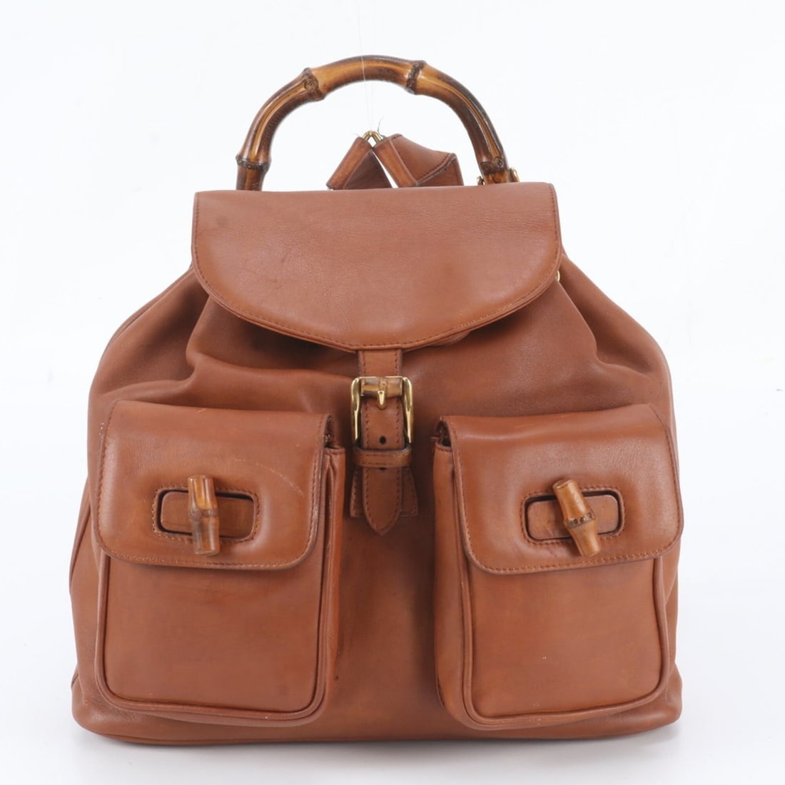 Gucci Old Bamboo 003 58 0016 Leather Backpack Shoulder Bag for Women (1 of 11)