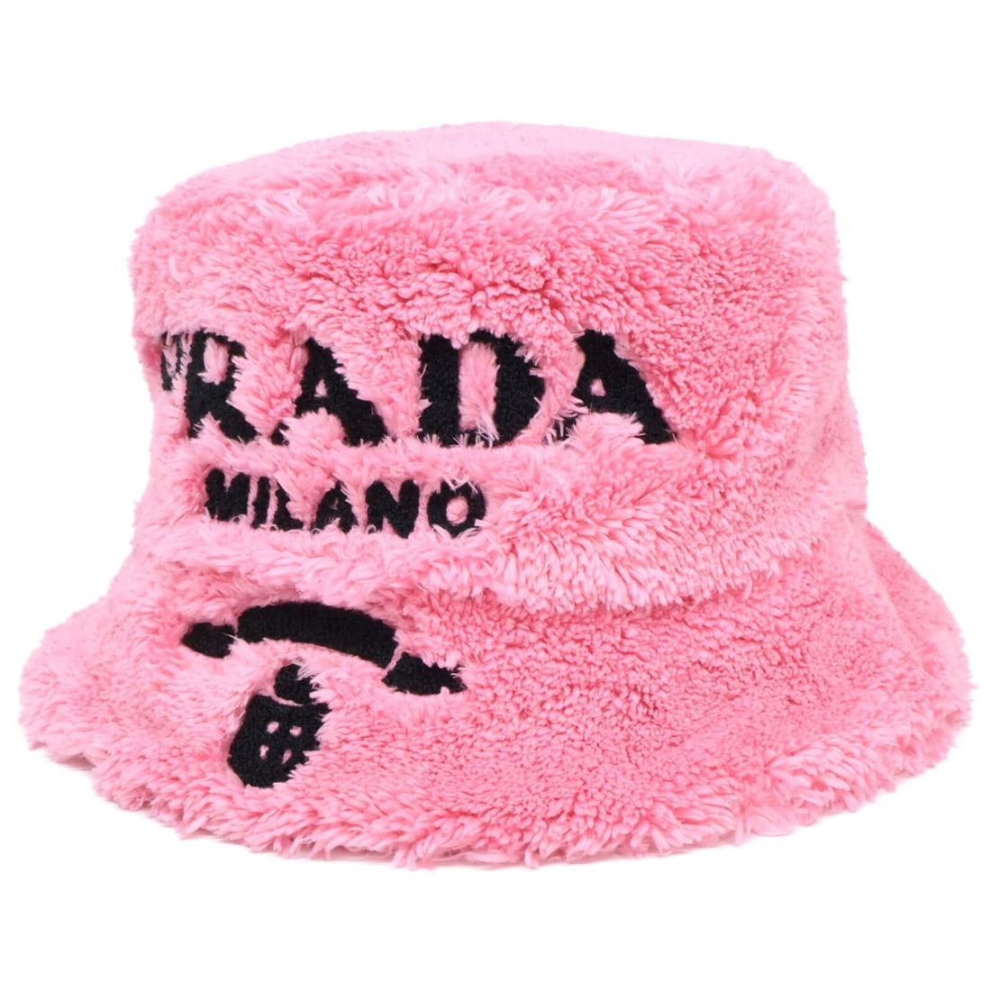 PRADA 1HC137 2DX0 Terrycloth Bucket Hat, Size M, Pink, Women's: --- Catalog ---Category: DesignType: Bucket hatColor: PinkGender: WomenCategory: GeneralBrand: PradaCategory: MeasurementsCircumference: 57cm / 22.44''--- Item List ---Section: ConditionRanking: Rank 